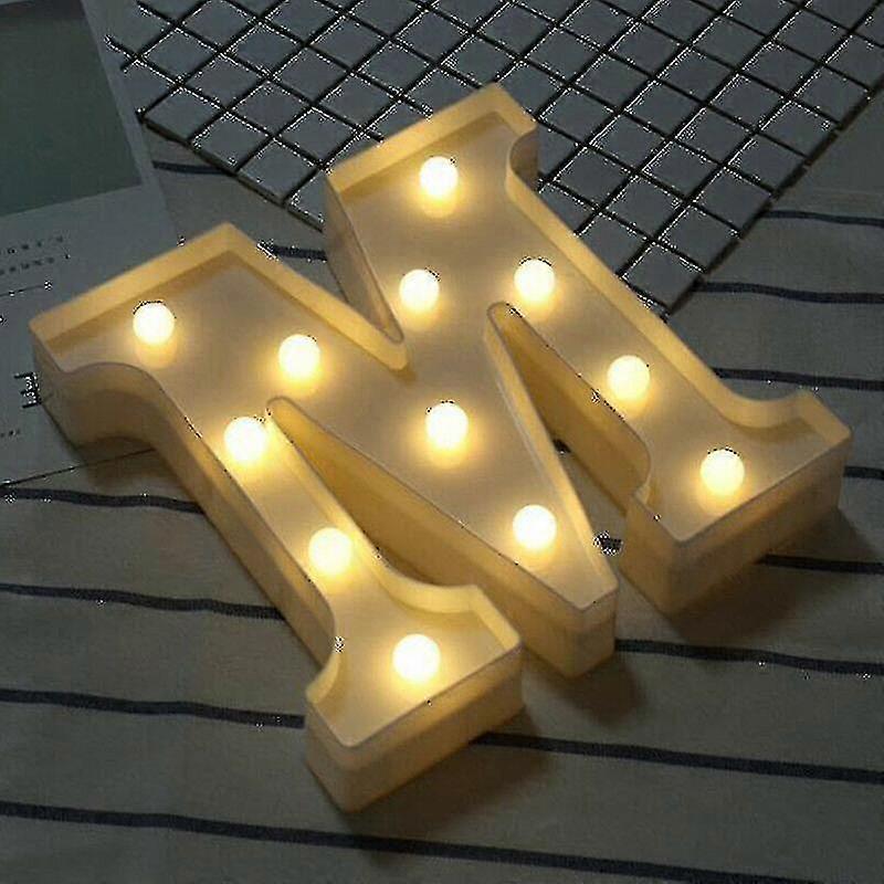 (m) Led Alphabet Letter Lights Large Light Up Plastic Birthday Party Sign Decoration
