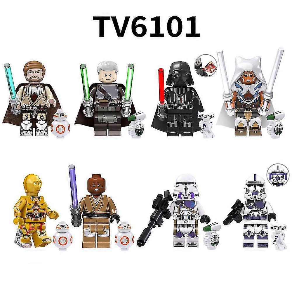 8szt Star Wars Series Minifigures Building Blocks Kit, Darth Vader Toys Fani Prezenty na 3 lata + Dzieci Chłopcy Dziewczęta