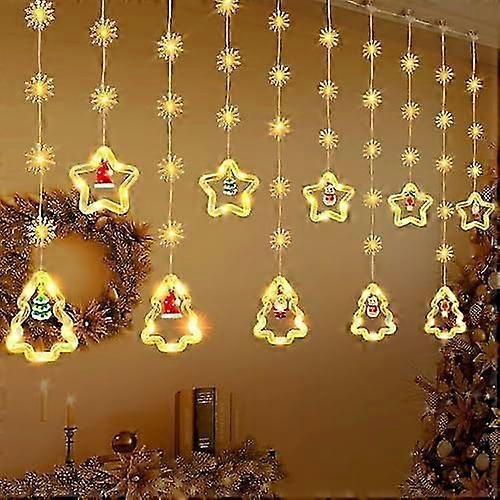 LED Light Curtain with 8 Modes, USB Christmas Decoration for Windows, Mood Lighting for Parties and Interior