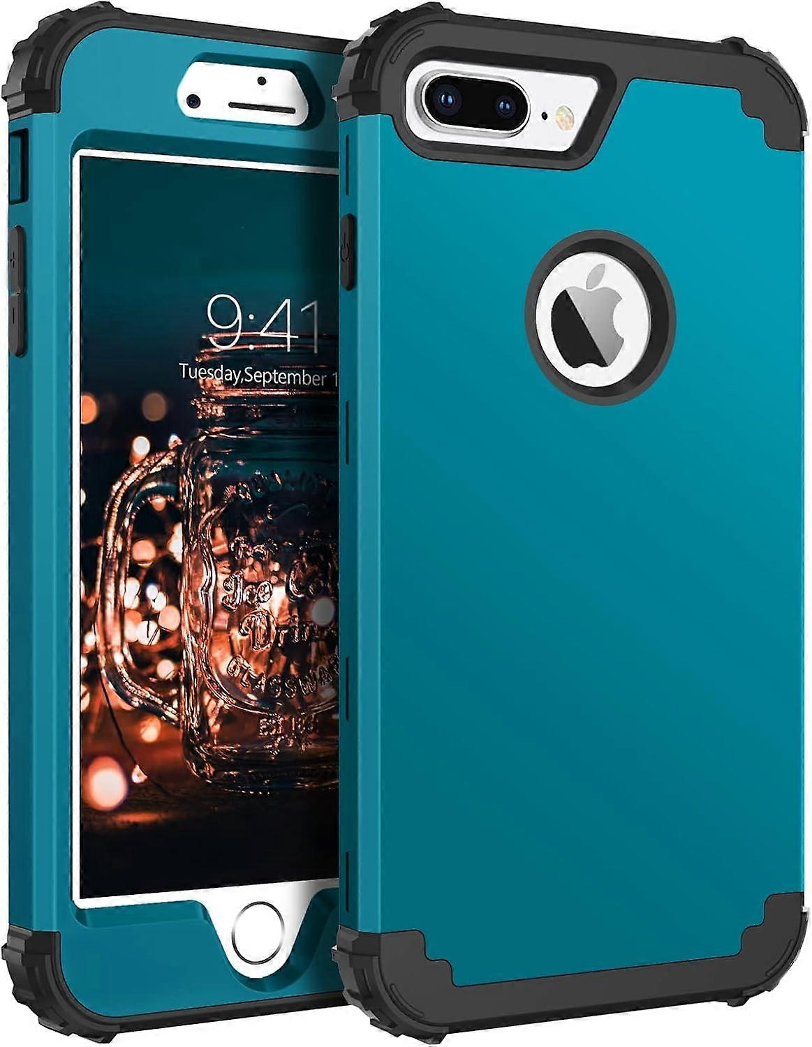 TIANYING Case for iPhone 8 Plus/iPhone 7 Plus, 3 Layer Hybrid Hard PC Soft Rubber Heavy Duty Rugged Bumper Shockproof Anti Slip Full-Body Protective P