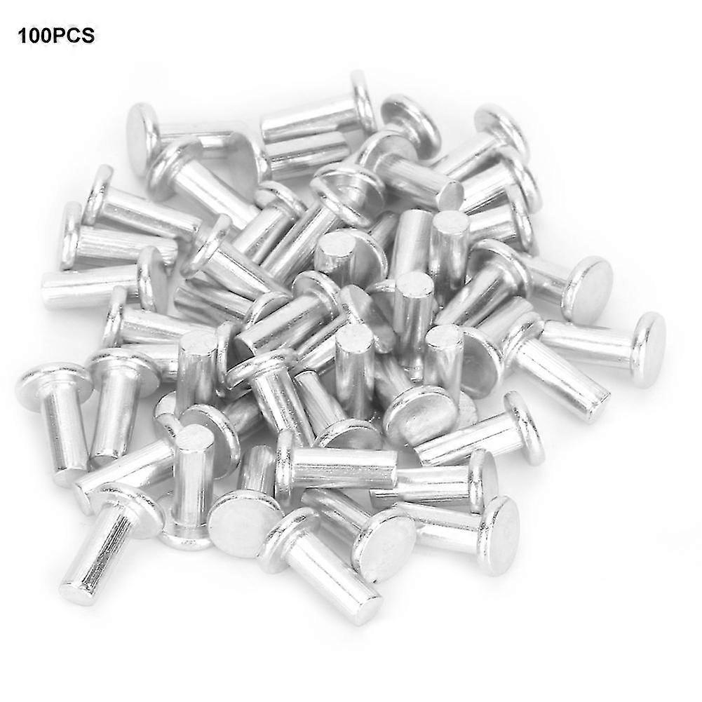 M4 Flat Head Solid Rivets 100pcs Aluminum GB867 10mm