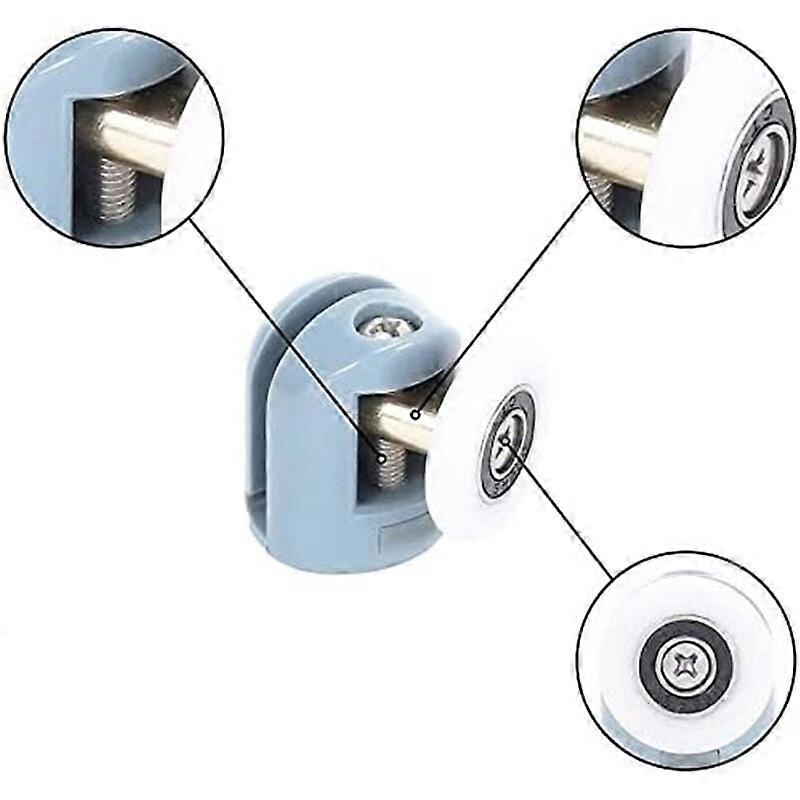 8 Rouleaux De Porte De Douche Courbes 23mm - Alliage Aluminium Haut Et Bas - Hvxrjkn