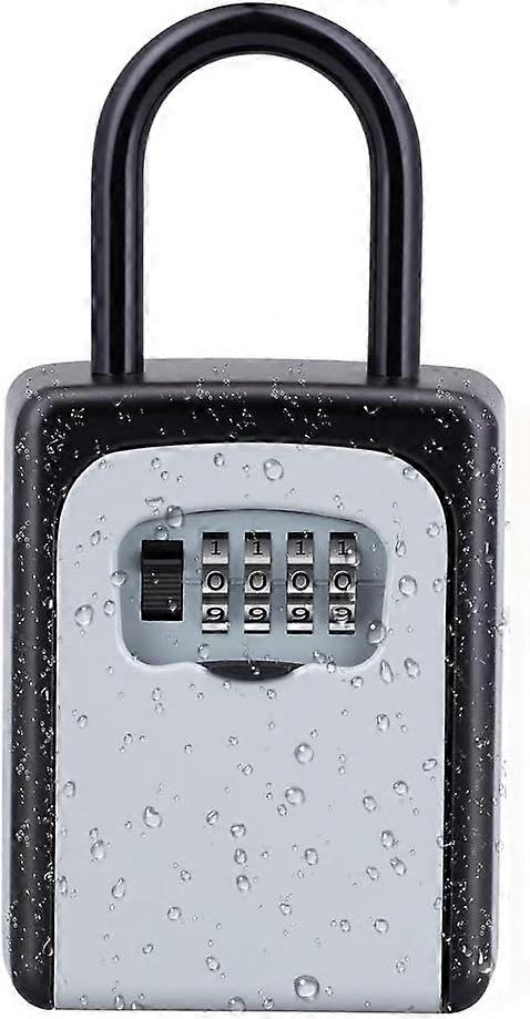 4-cijferige combinatiesleutelopslagkluis met resetbare code, draagbare sleutelkluis voor deurknop, makelaars, aannemersSliver