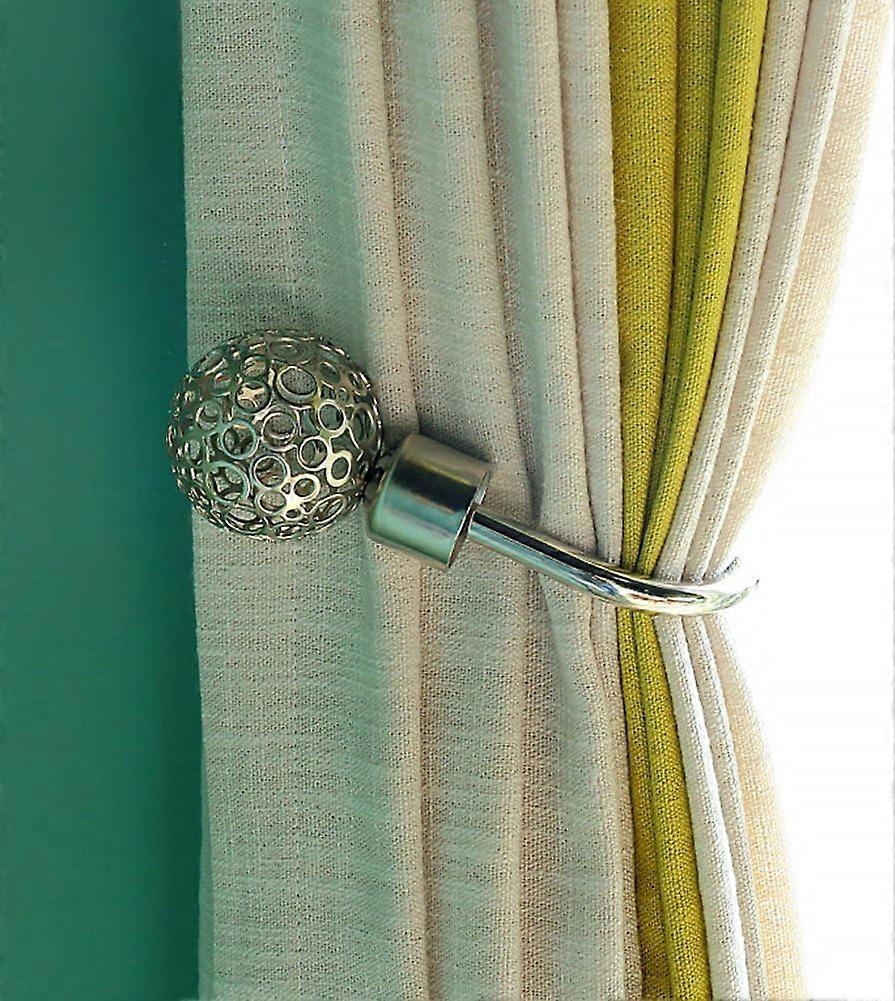 Retro Style U-shaped Hollow Wall Mounted Curtain Hook Suitable for Home Coats, Hats and Curtains (2 Silver)