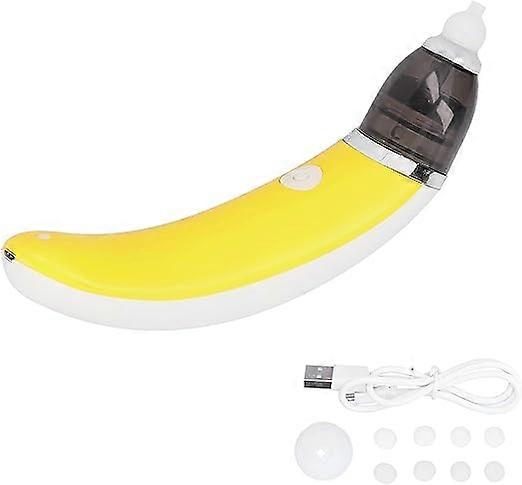 Infant nose aspirator (yellow), battery operated nose aspirator with 3 strength suction, 2 size nose tips, and USB charging, safe and hygienic for new