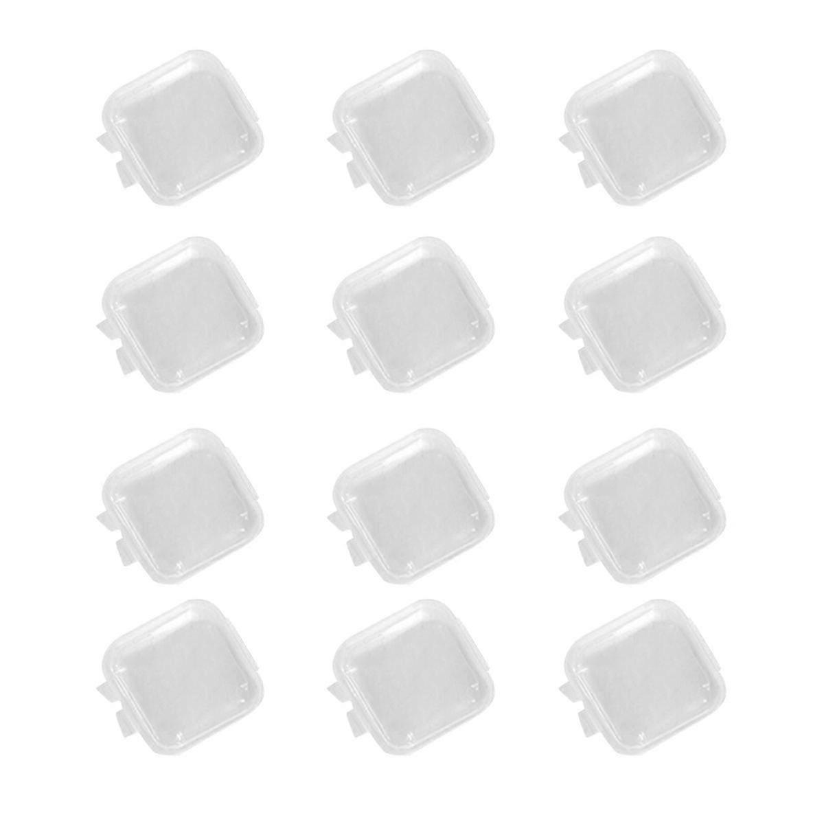 12pcsミニ透明プラスチック小箱ジュエリー耳栓収納ボックスコンテナビーズメイクアップ透明ストレージボックス