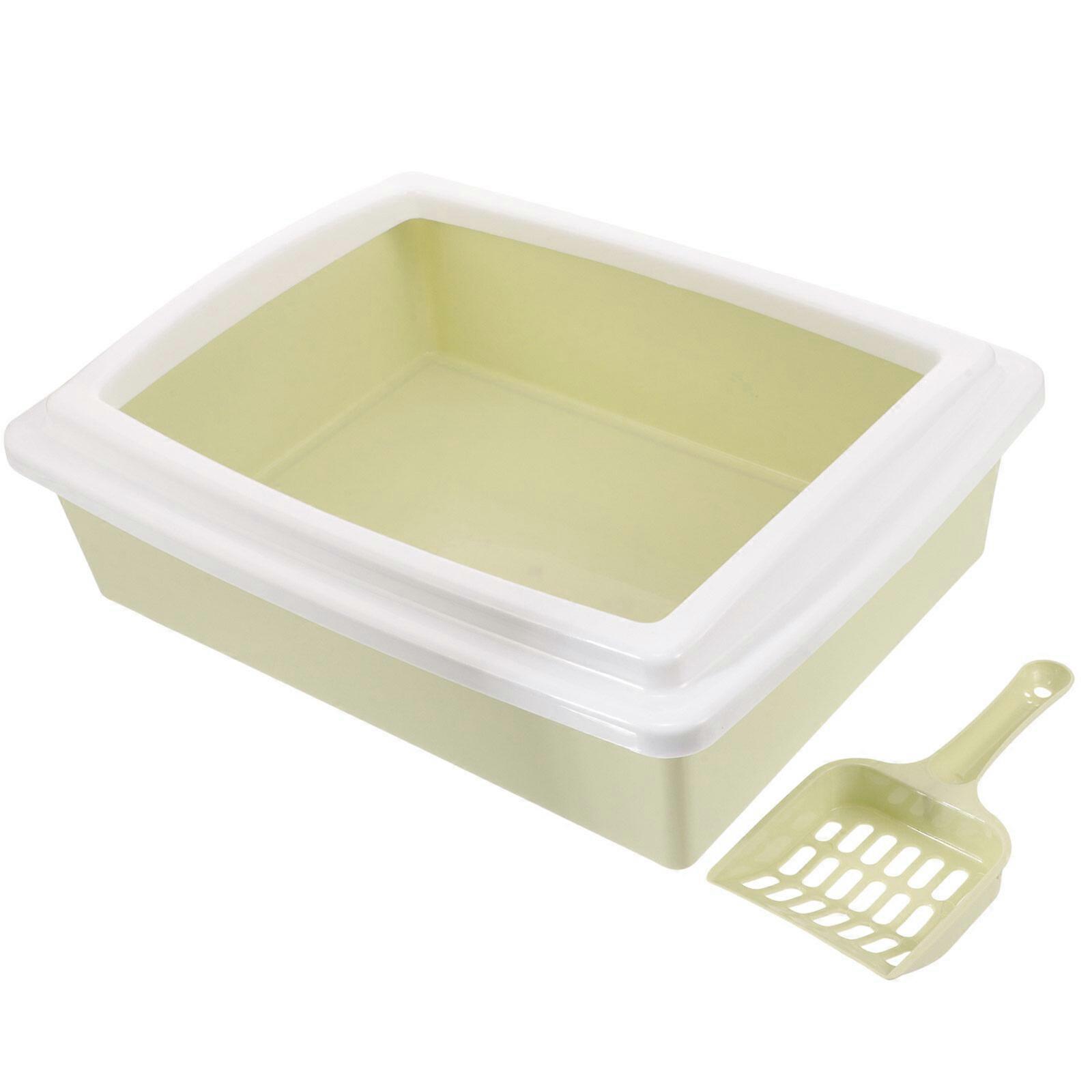 1 Set Cats Litter Box Open Style Cat Litter Container with Shovel Cat Litter Storage Box