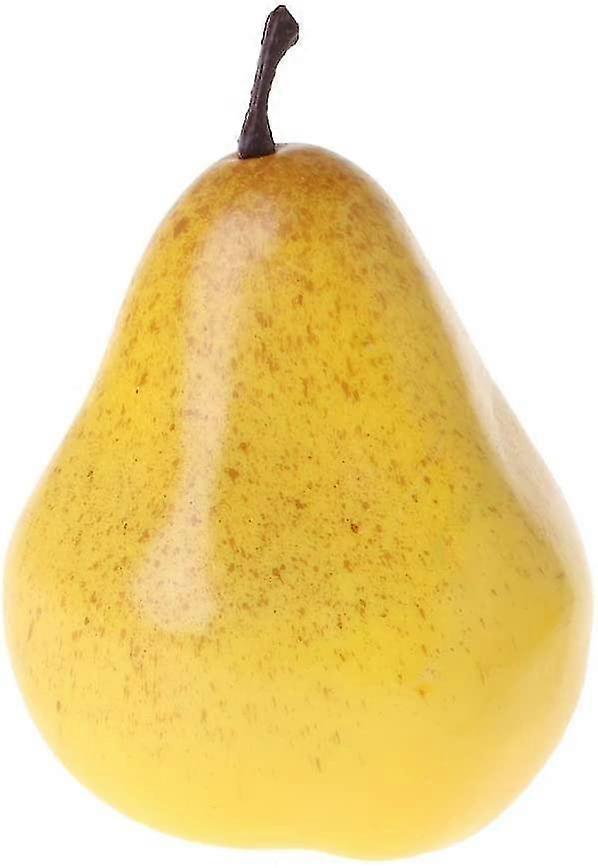 Realistic Lifelike Simulation Artificial Fruit Pear Kitchen Display Decoration2Pcs Yellow