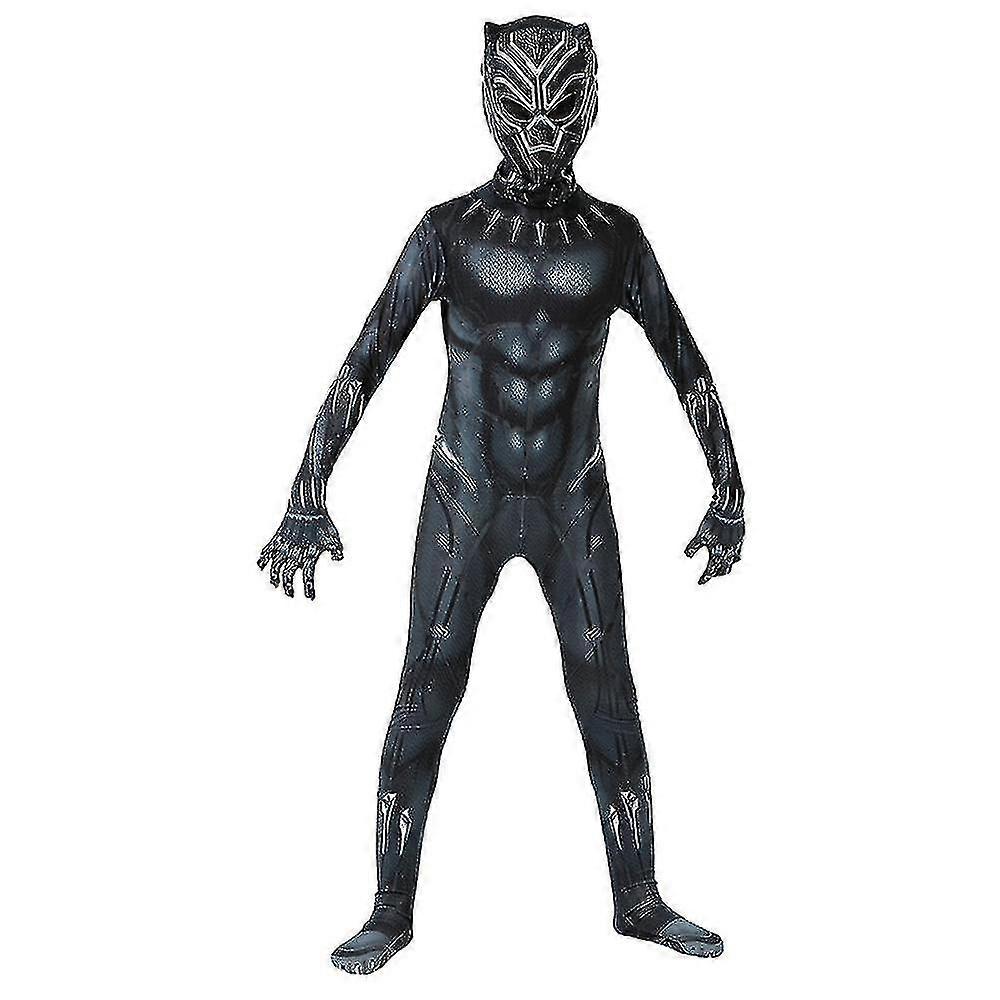 Halloween Bambini Ragazzi Ragazze Black Panther Cosplay Costume Party Tuta Da gioco nero