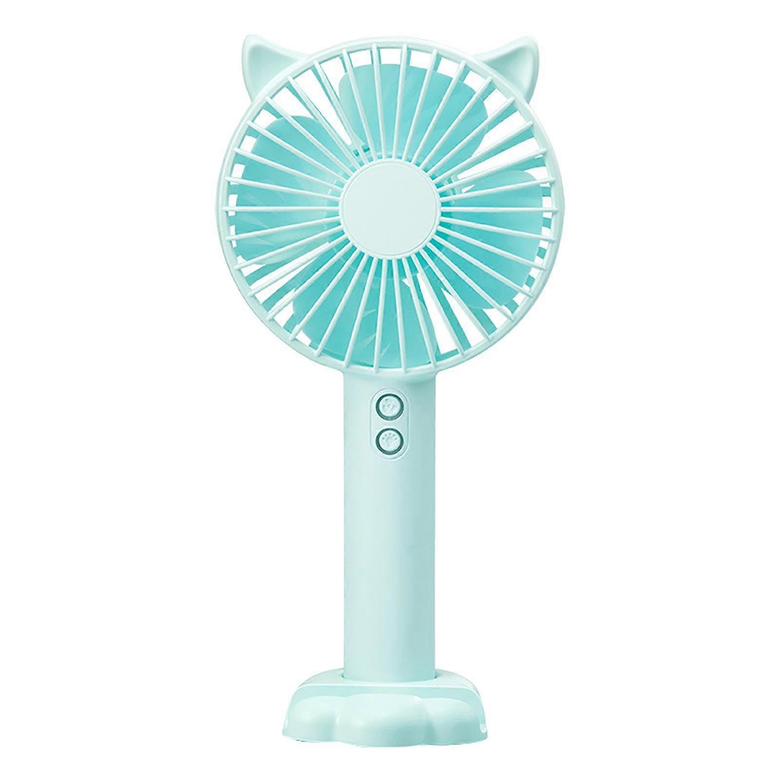 Handheld Fan USB Charging Low Noise Night Light 3 Levels Adjustable Desktop Mini Fan for Students