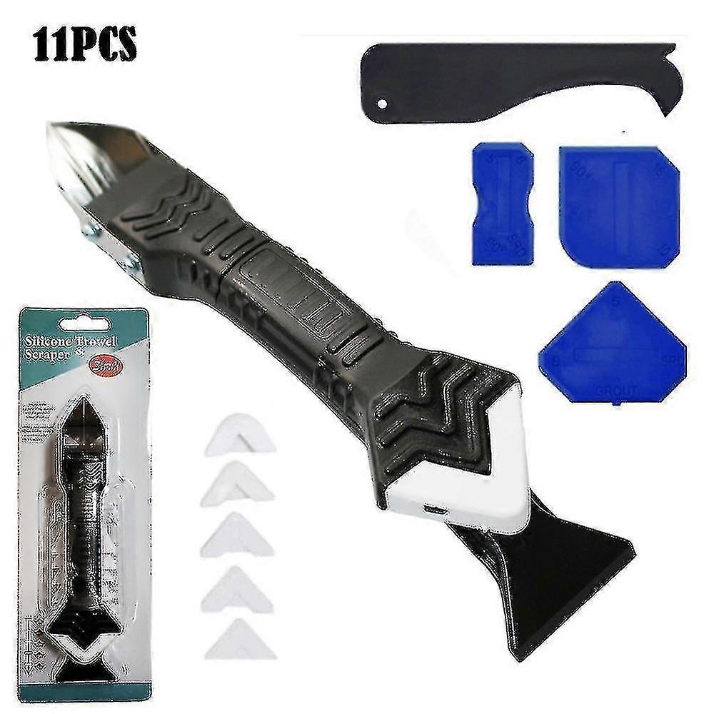 Caulking Tool Kit,11 Pcs Caulking Tool,3 In 1 Caulking Tool With Scraper White- Aespa