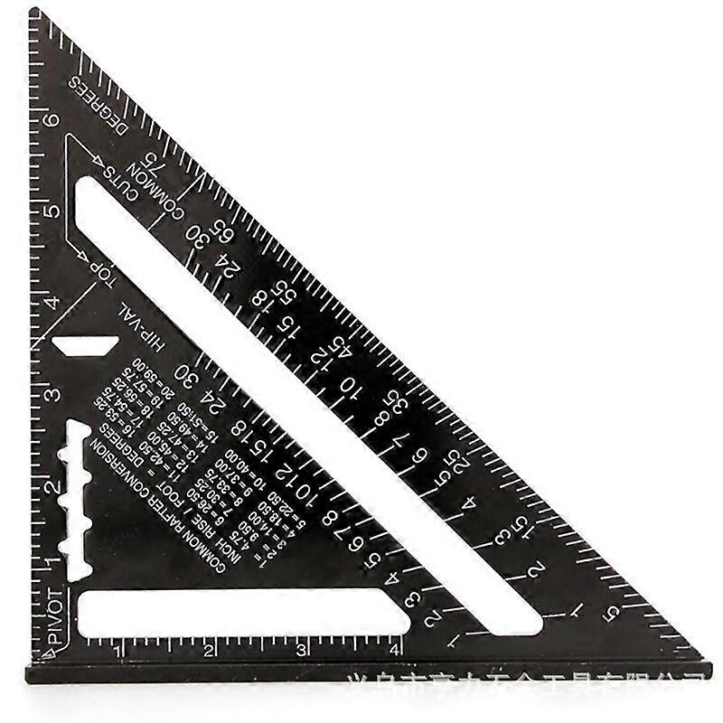 17cm Triangle Protractor Aluminum Alloy Square Carpenter Triangle Metric Professional Carpentry Angle Ruler Triangular Ruler with Protractor Measuring
