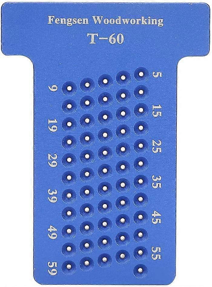Salgsfremmende salg Cross Gauge Carpentry Tool, Aluminiumslegering T-Type Hole Gauge Carpenter Marking Tool for trebearbeiding (blå)