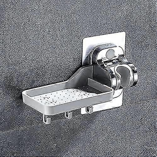 For No Drilling Hand Held Shower Head Holder, Strong Adhesive, Adjustable Angle (Combo Set)