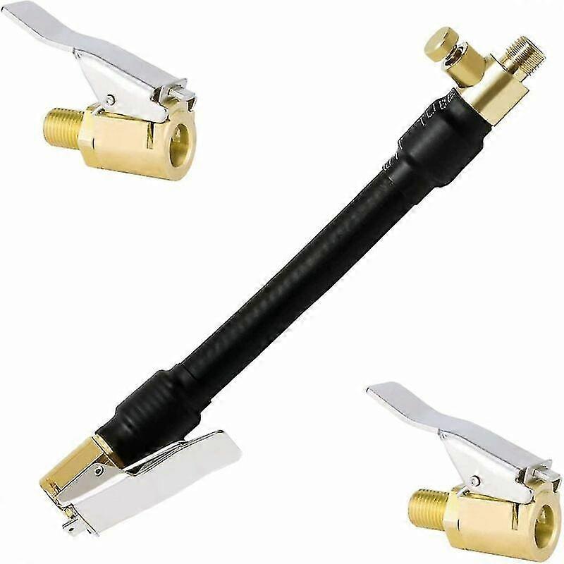 Valve Adapter Tire Valve Tools With 2 Inflator Nozzle Brass Nozzle Inflator Paddle Inflation Valve Fitting For Compressor Pump Accessories Car Bike Mo