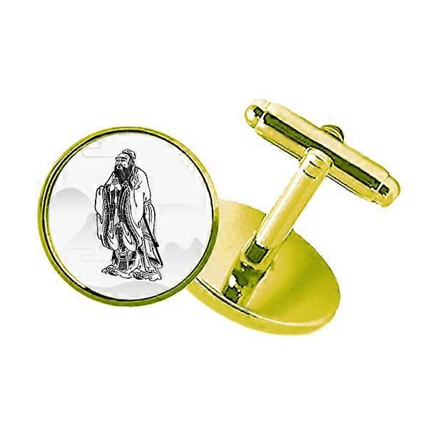 ダオチャイナラオズースタッズビジネスメタルカフリンクスゴールデン