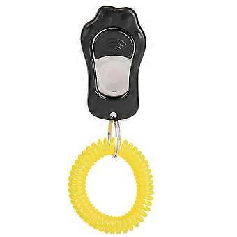 Black Paw Shaped Pet Dog Training Clicker with Adjustable 3 Gears & Wrist Strap