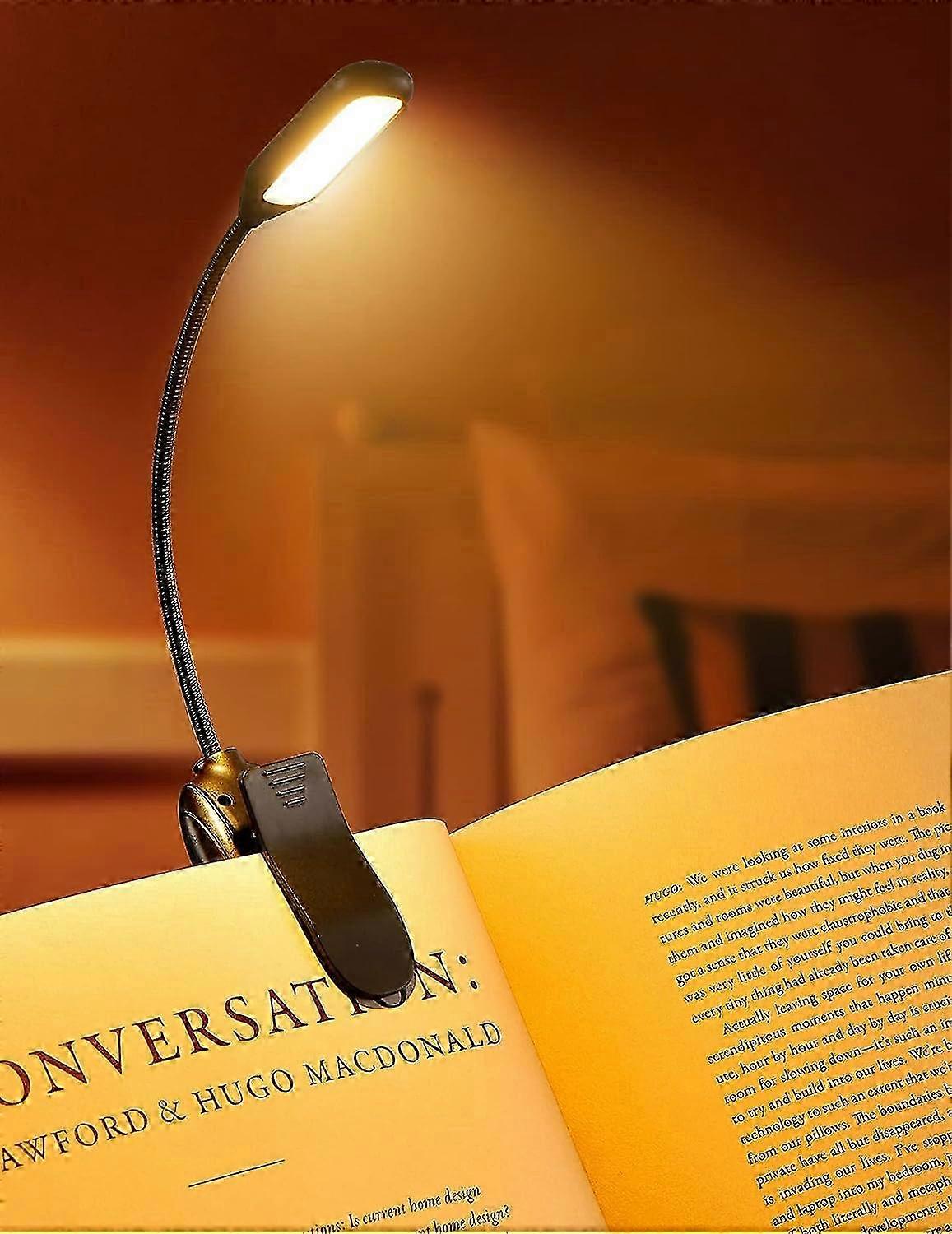 Book Light Clip on Book Reading Light with 9 Eye-caring Lighting Modes, 80 Hours Runtime Rechargeable Book Light, 39g Lightweight & Small Reading Li