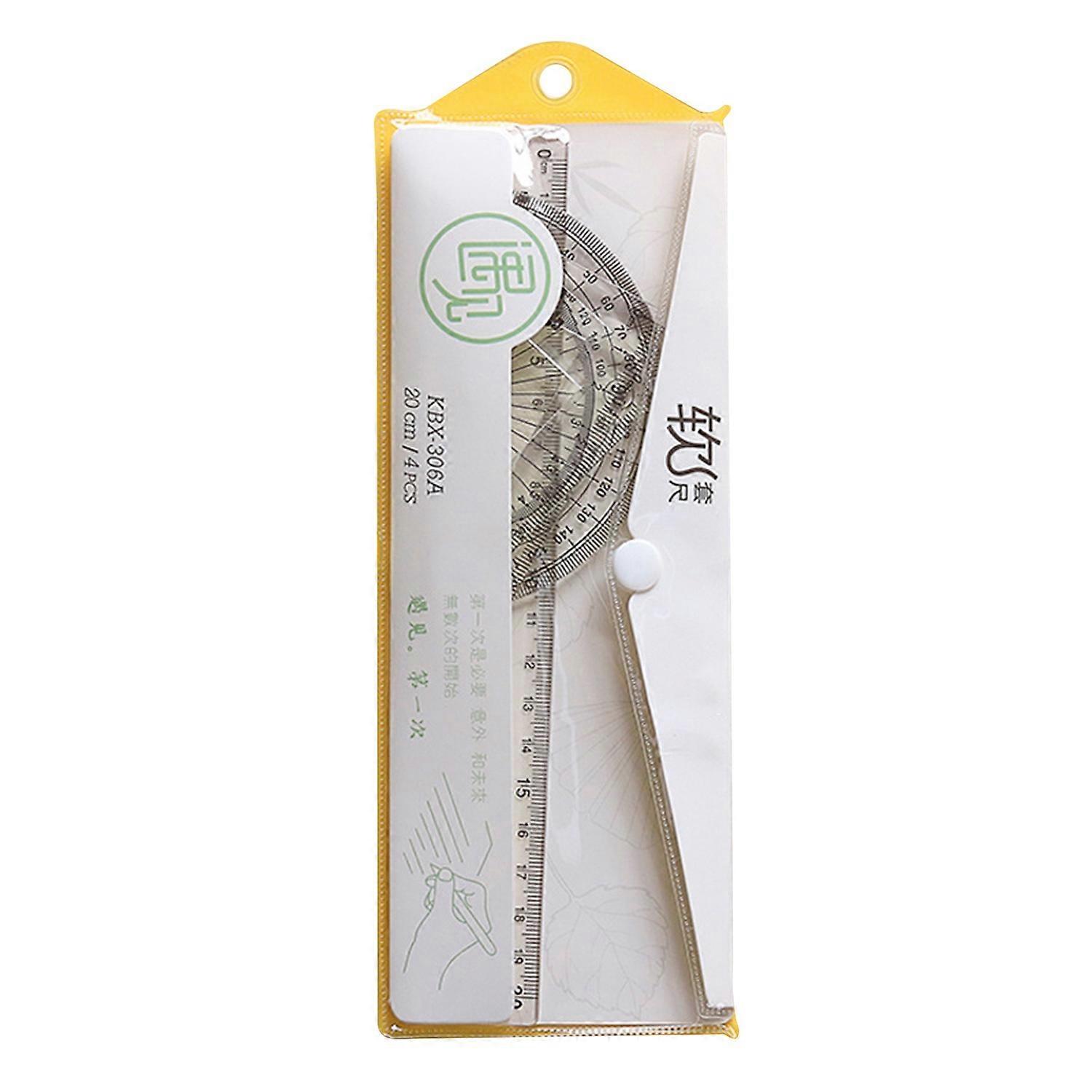 4Pcs/Set Measuring Ruler Set Soft Bent Freely Clear Scale Hollowed Out High Precise Drawing Math