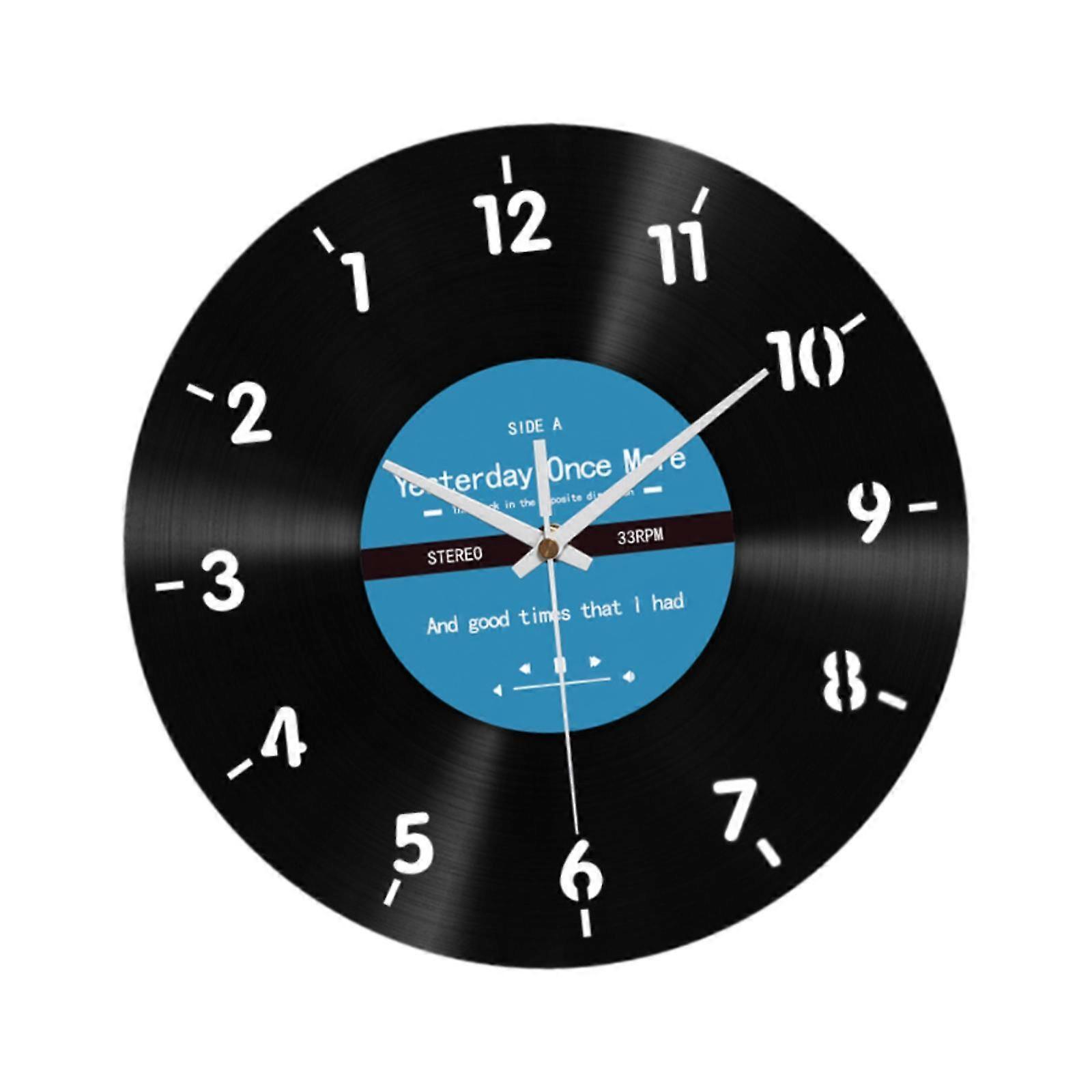 Wall Clock 7 Color Lights Arabia Numbers Living Room Backwards Running Clock