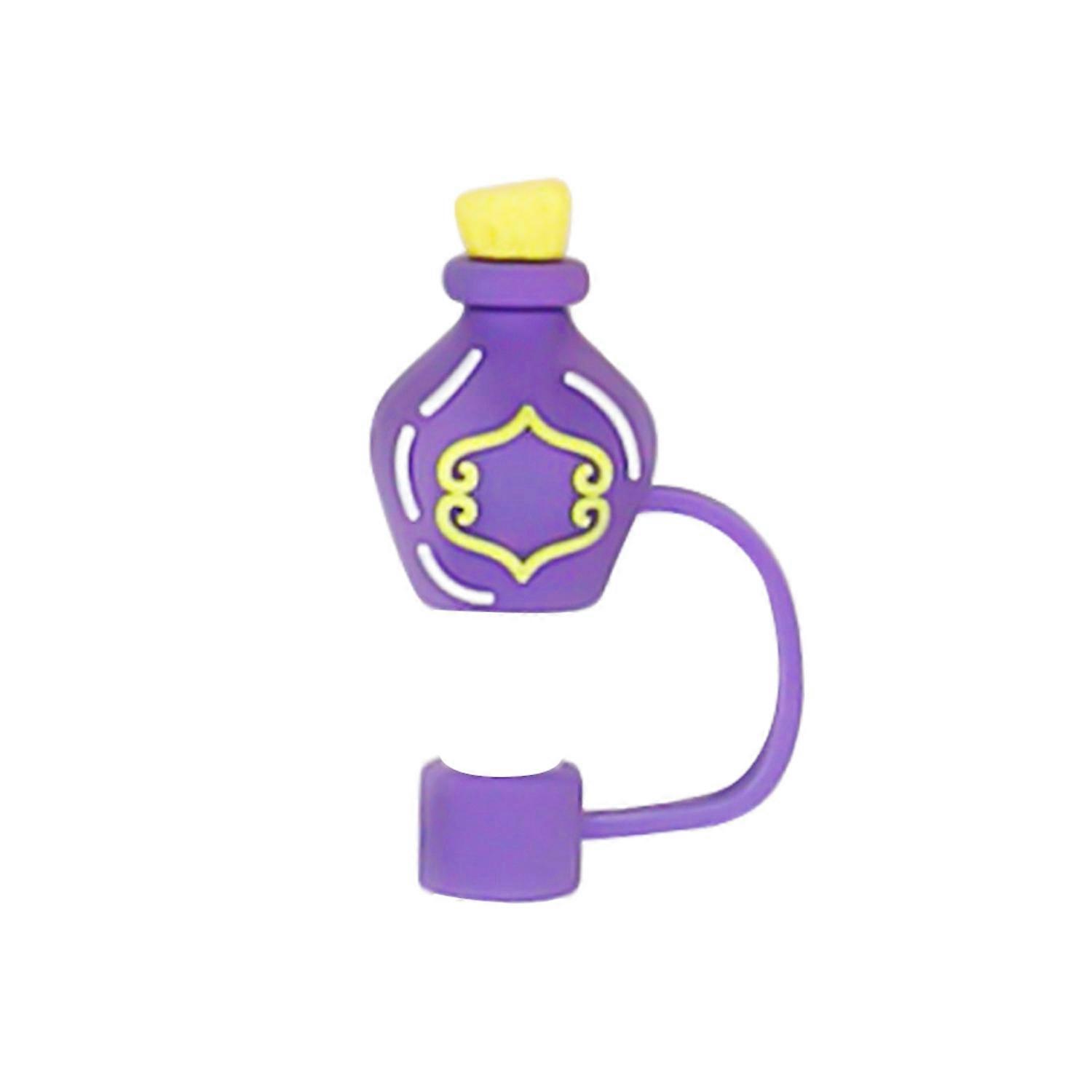 Halloween Silicone Straw Hat Covers 10mm Ghost Pumpkin Decorative Caps Dust-Proof Reusable Protector