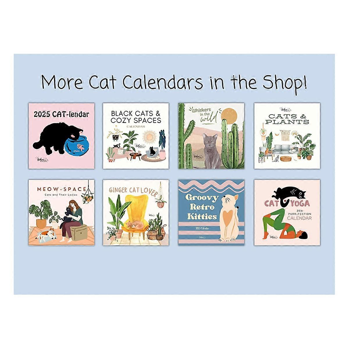 تقويم حائط Oh My Cat Chechievous Cats 2025 ، تقويم لطيف مضحك مرح لمحبي القطط 2025 ، فن القط