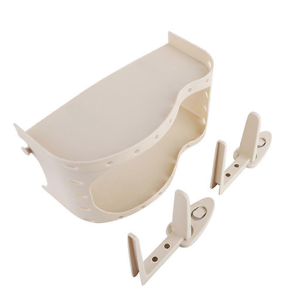 Multi-Function Wall Mounted PP Bathroom Shelf Shower Toilet Storage Rack (Apricot)