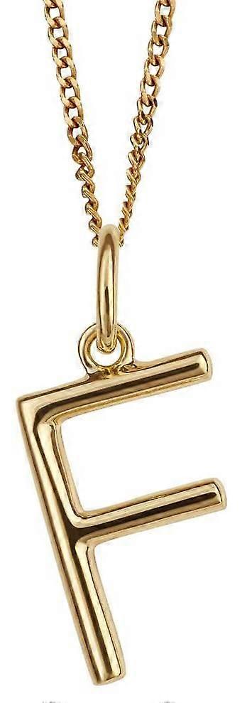 Beginnings F Initial Pendant - Gold