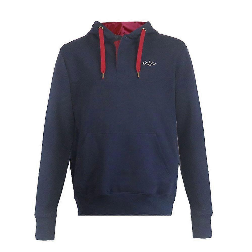 Ellis Rugby Navy Hoodie Placket Neck