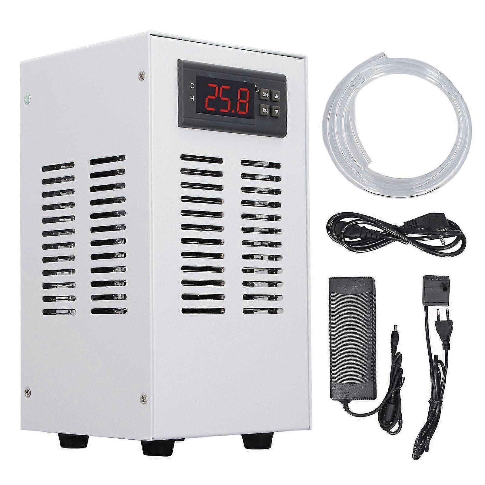 Refroidisseur d’aquarium 35L Contrôleur de température Système de refroidissement par eau 2 en 1 Chauffage Réfrigération 120W 3L / min Refroidisseur de réservoir d’eau AC100240V Prise UE