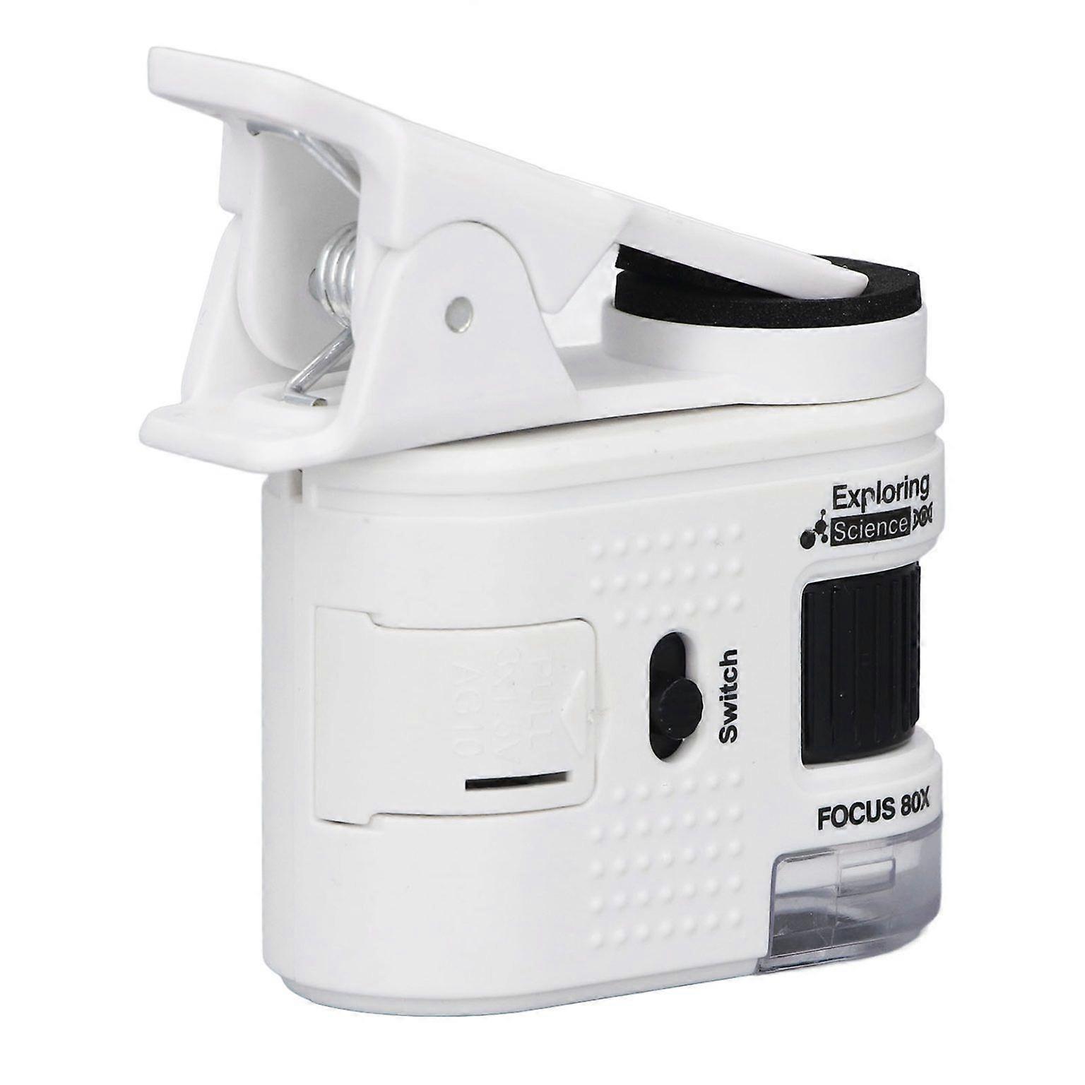 High-Powered Handheld Microscope with Phone Clip - Portable Pocket Microscope for Easy Viewing