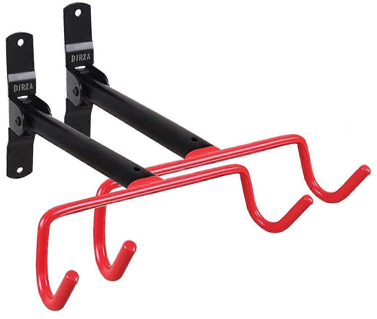 Bike Wall Mount Hanger 2 Pack Foldable Horizontal Rack for Garage Indoor Shed with Screws and Heavy-Duty Support