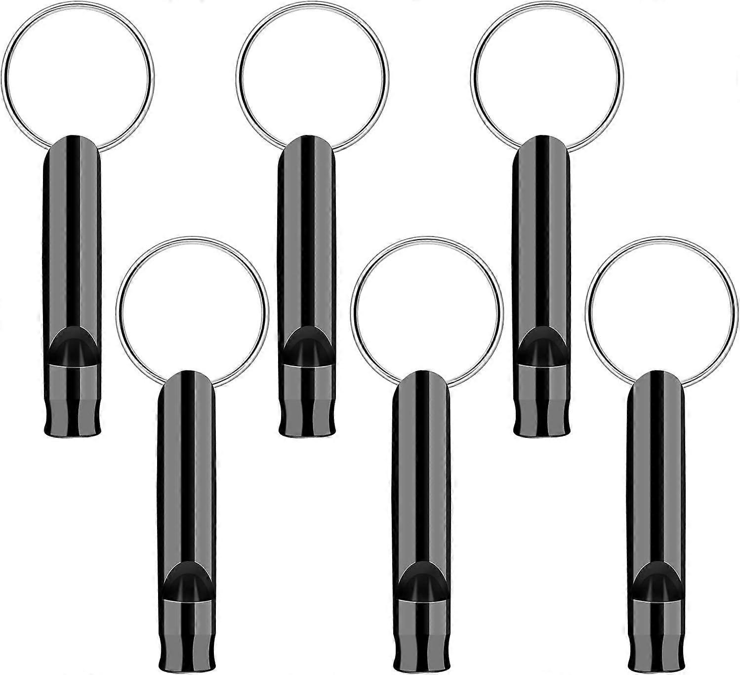 Aluminium-Notfallpfeife mit Schlüsselband (6 Stück)