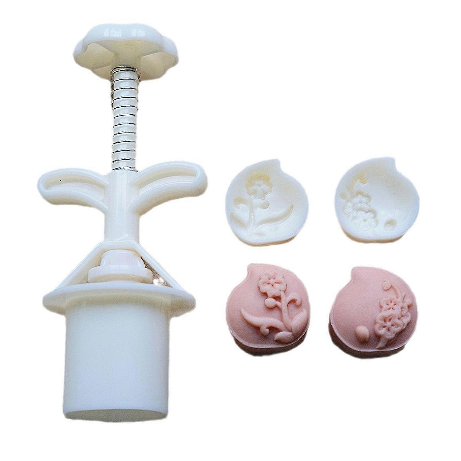 Pack of 2 Food Safe Silicone Baking Molds with Peach Designs Peach Patterned Press for Artistic Creation