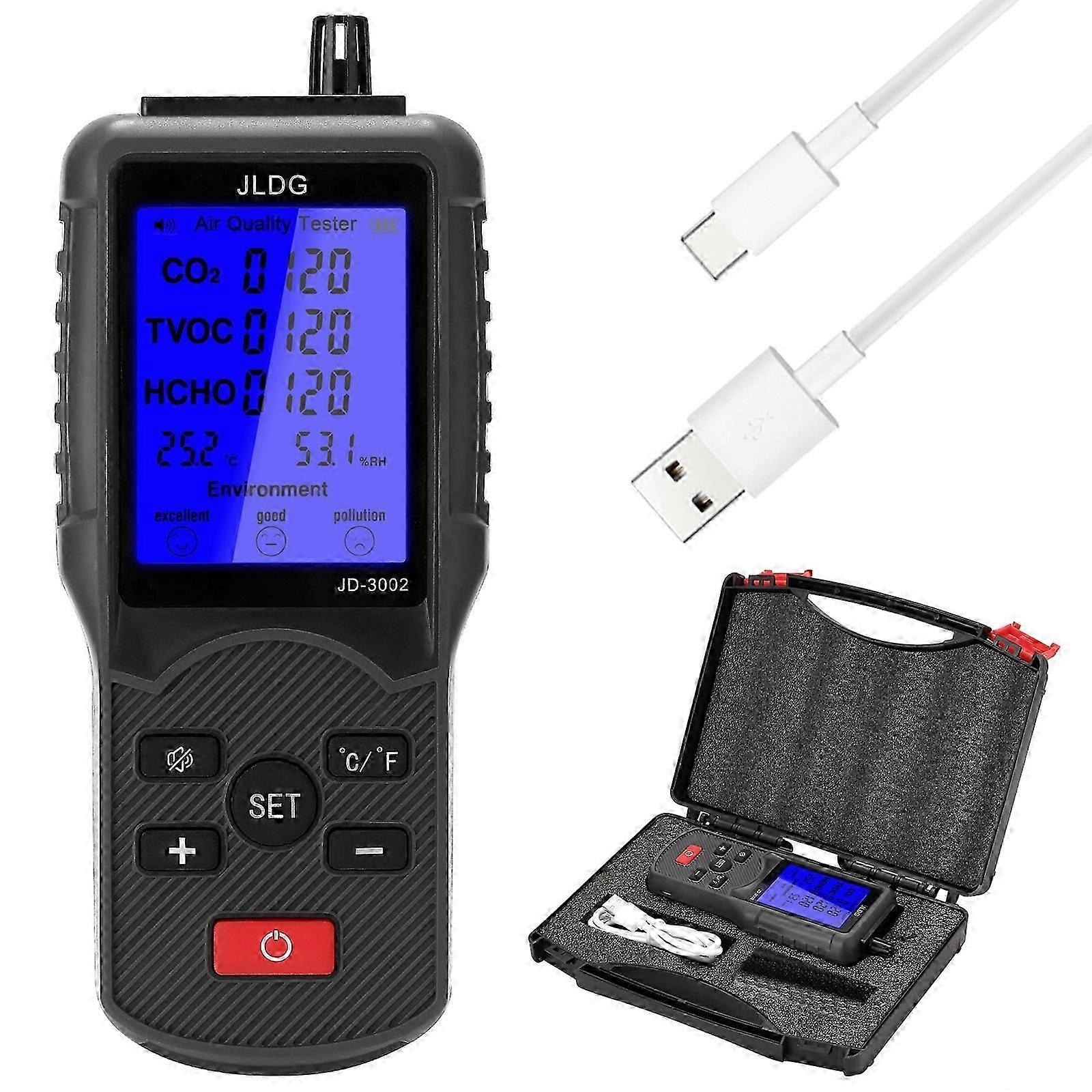Multifunctional Air Quality Tester Co2 Tvoc Meter Temperature Humidity Measuring Device