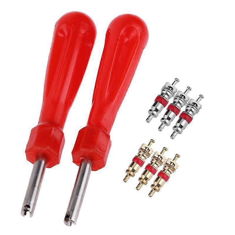 5 Pcs Valve Cores With Car Bicycle Tyre Tire Valve Core Remover Repair Tool
