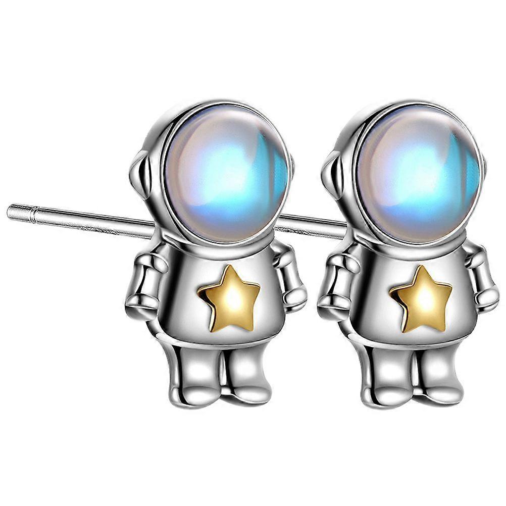 1 Pair Asymmetrical Astronaut Stud Earrings Spaceman Earrings Women Stud Earrings