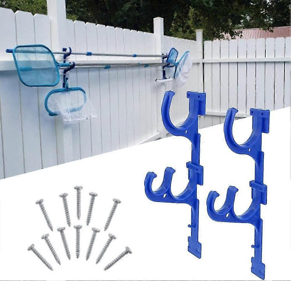 2 قطعة البلاستيك تجمع القطب شماعات حامل، مع حامل تخزين المسمار، البلاستيك حمام سباحة القطب حامل مع تخزين المسمار لتنظيف الملحقات