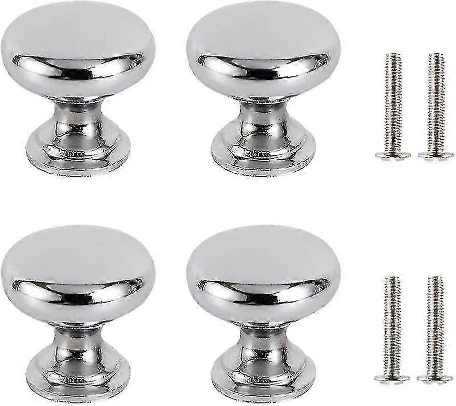 unique 4pcs Drawer Door Handle Silver,30mm,round,with 4 Screws