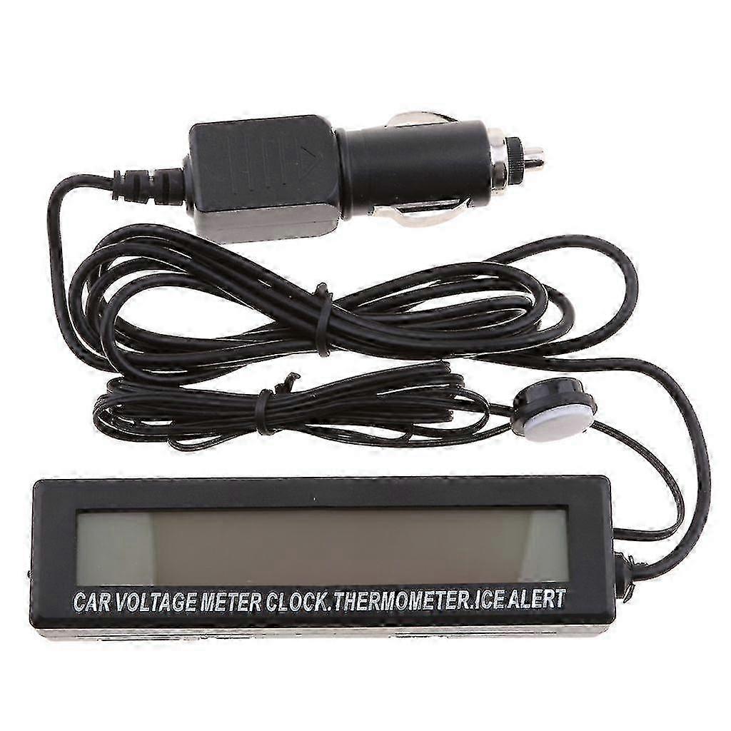 4-in-1 Digital Clock, Voltmeter & Thermometer - Auto Parts