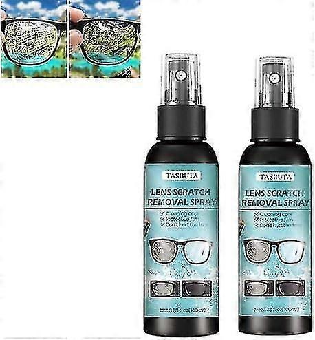 2pcs 眼镜镜片清洁剂眼镜划痕去除喷雾镜片指纹灰尘油清洁剂家用防雾玻璃修复液