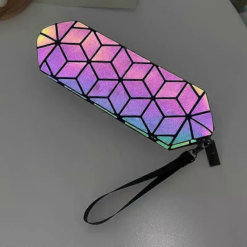 Luminous Geometric Laser Cosmetic Bag Large-Capacity Portable Octagonal Bag For Girls Reflective Fashion Coin Purse