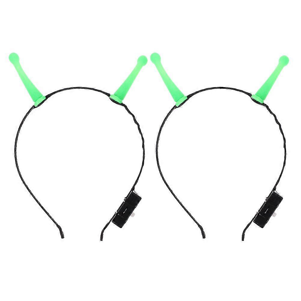 2pcs Light-Up Alien Headband for Cosplay Party Accessory with LED Lights Unique Design for Halloween Comfortable and Lightweight for Role Play Party a