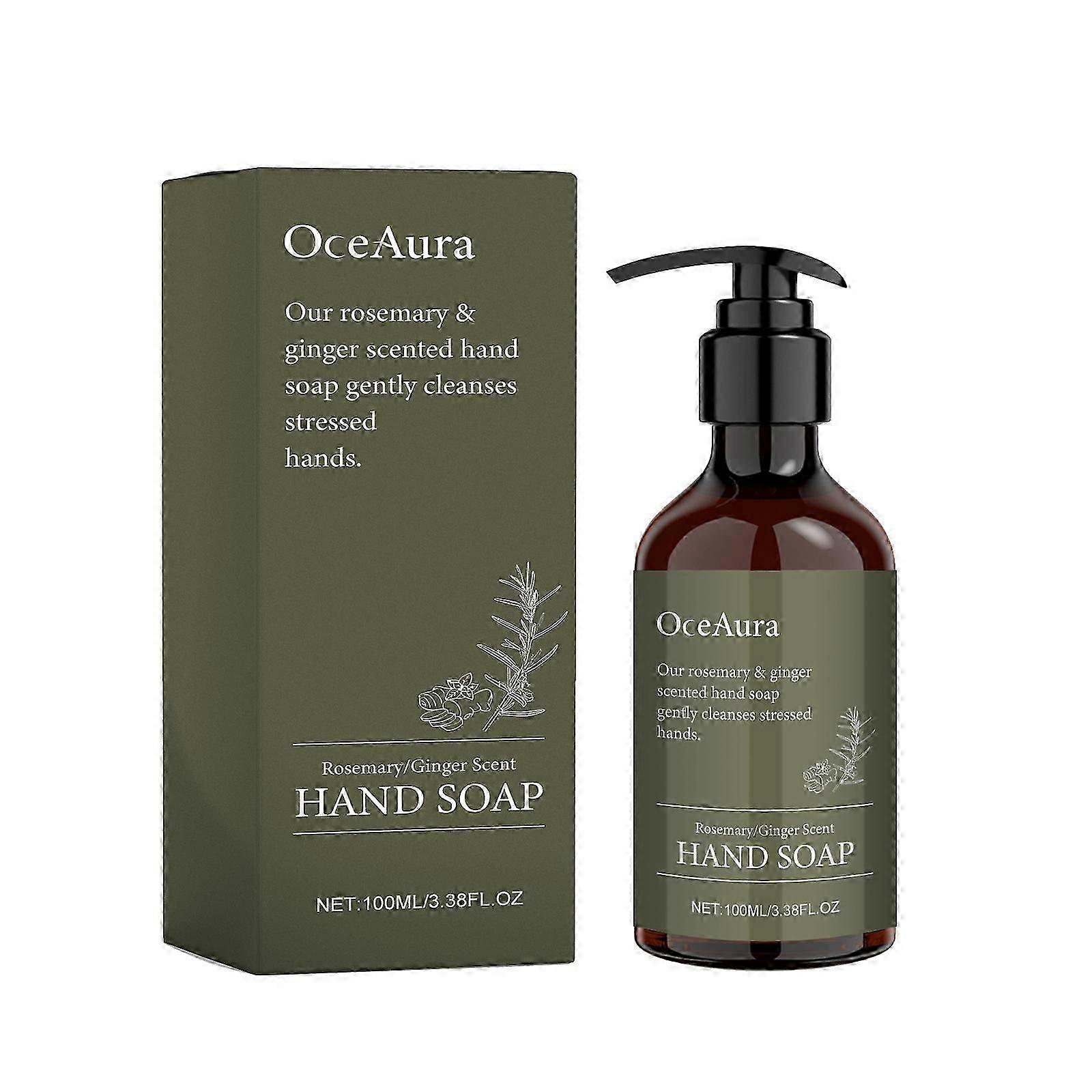 ExquisiteRosemary &; Ginger Hand Soap, Ενυδατικό Υγρό Σαπούνι Χεριών με άρωμα Rosemary Ginger, για Απαλά και Καθαρά Χέρια, Χωρίς Parabens &; Σιλικόνη