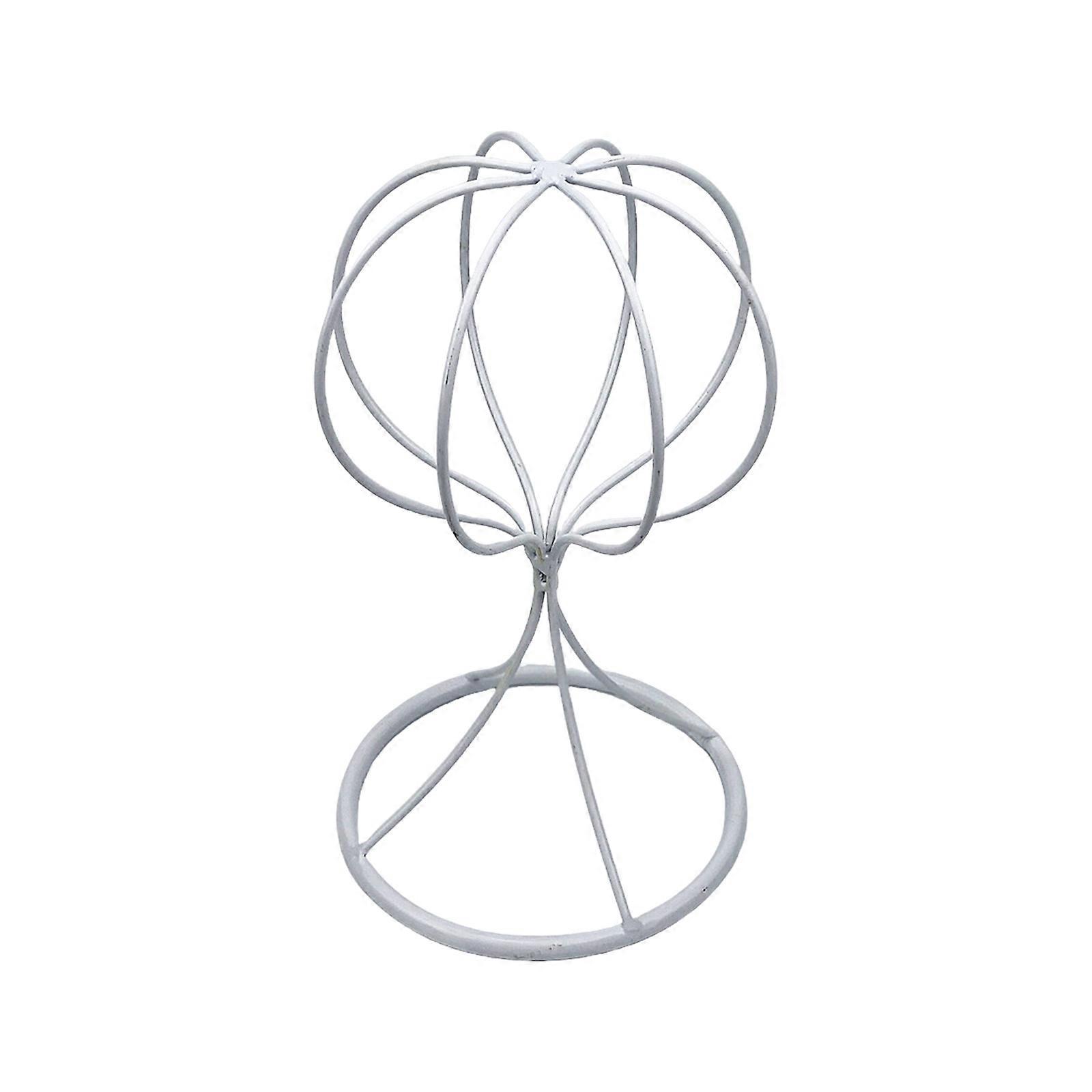 Sturdy Iron Hat Storage Stands and Wig Displays Portable for Showcasing Accessories Home Organization Daily Use White M