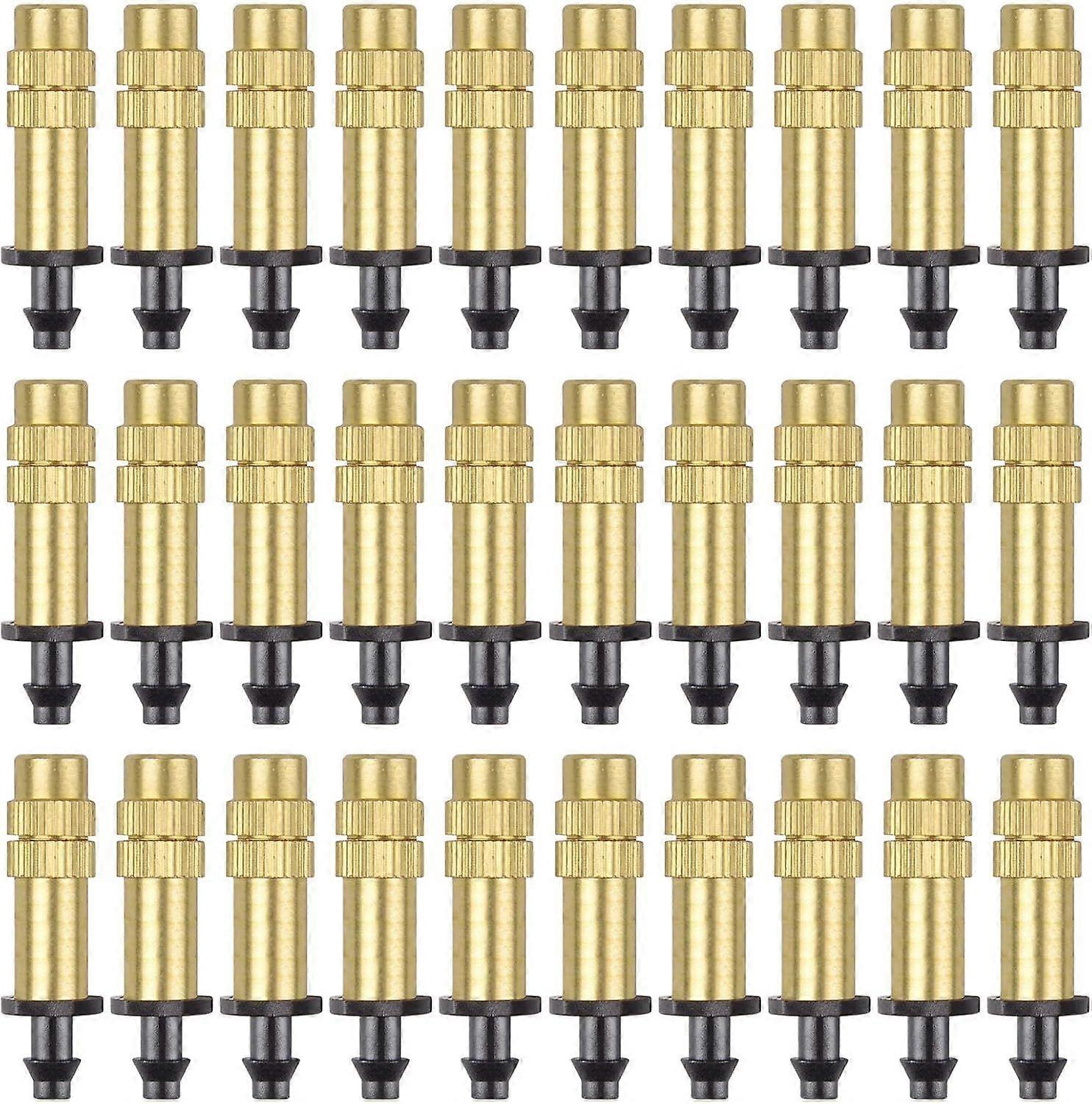 (30 Pcs) Adjustable Copper Atomizing Nozzle 4/7mm Drip Irrigation Sprayer Micro Atomization