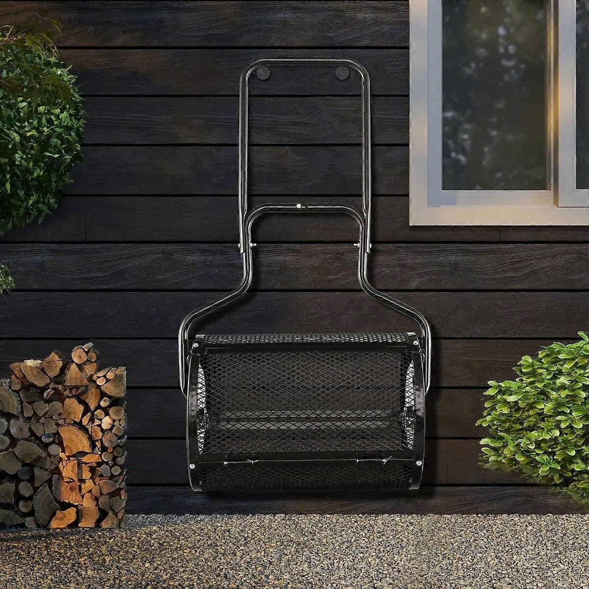 68 cm wide compost spreader with improved side bars and U-shaped handle black