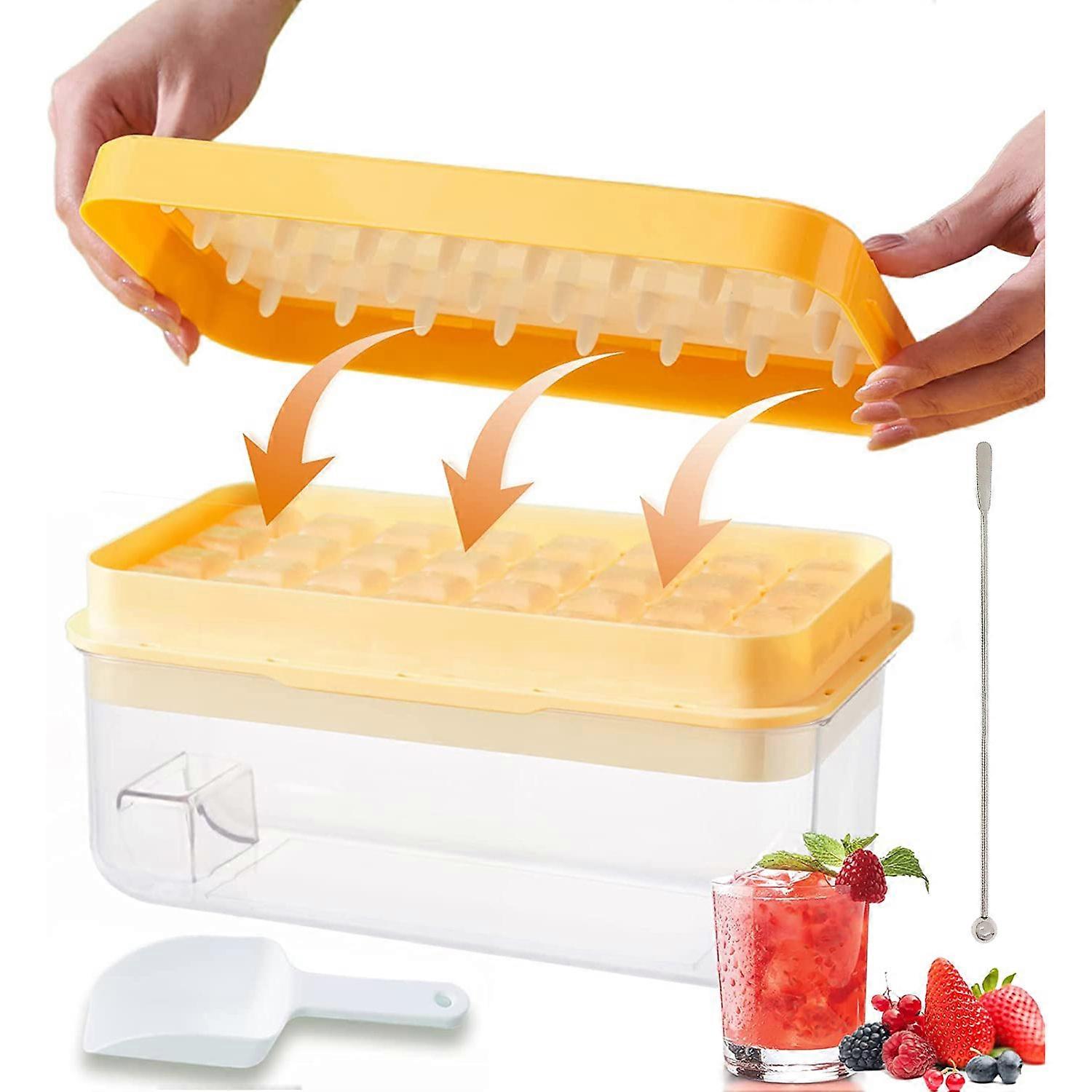 Apartment Essentials Ice Maker, Easy Release Ice Cube Trays with Odor-resistant Lid, Stackable Design for Space Efficiency, Safe Materials, Includes