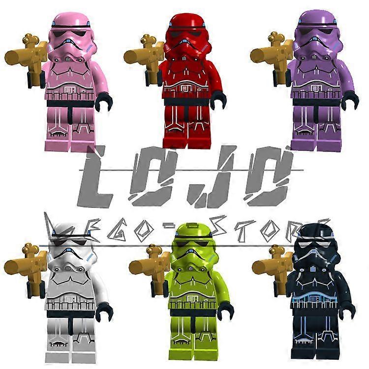 6pcs Star Wars Building Blocks Minifigure Storm Clone Color Soldier Small Particle Building Blocks