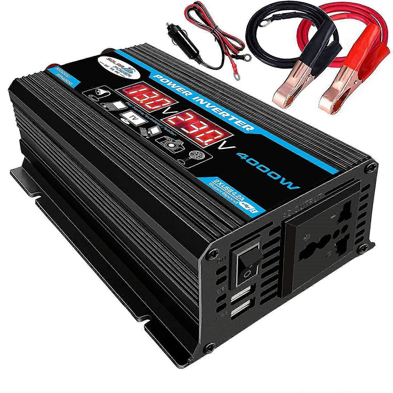 12V 220V نقية شرط العاكس 4000W - محول العاكس موجة جيبية نقية مع جهاز التحكم عن بعد والمزدوج